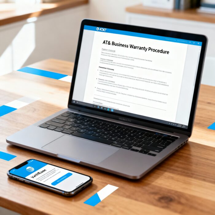 AT&T Business customer checking phone verification during a warranty claim with Asurion.