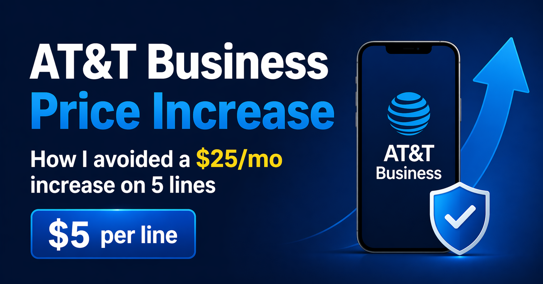 AT&T Business price increase featured image showing how I avoided a $25 monthly increase on five lines