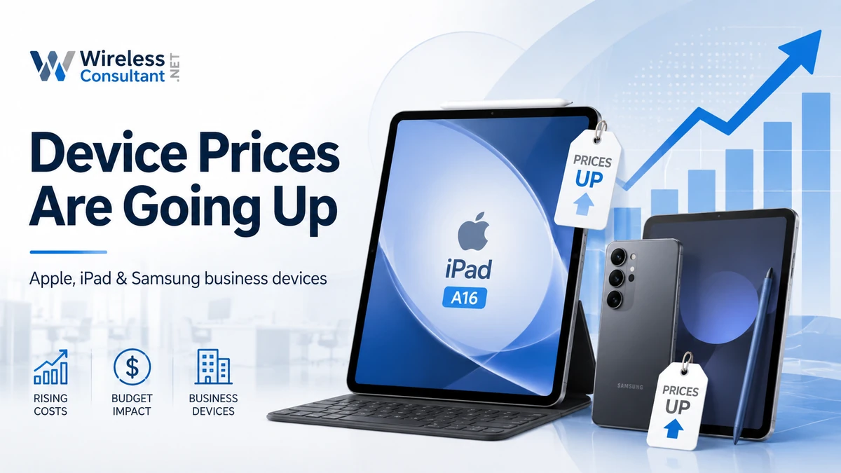 Apple iPad A16 and Samsung business devices with price increase graphics